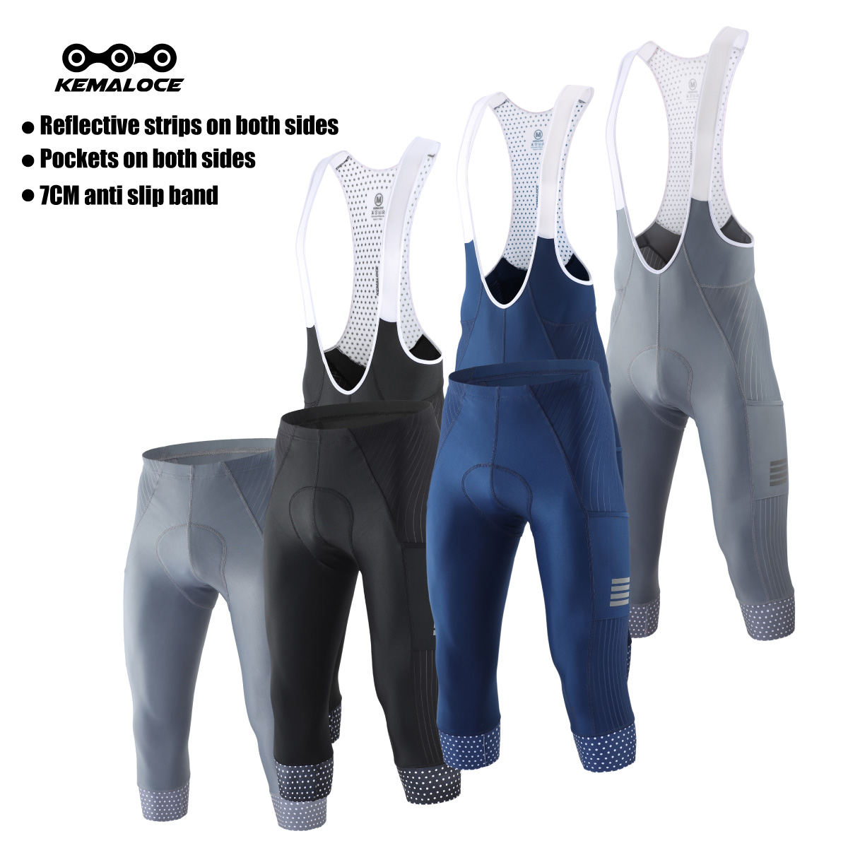 Cycling Gear Pants - KEMALOCE Men Cycling 3/4 Pants Shorts