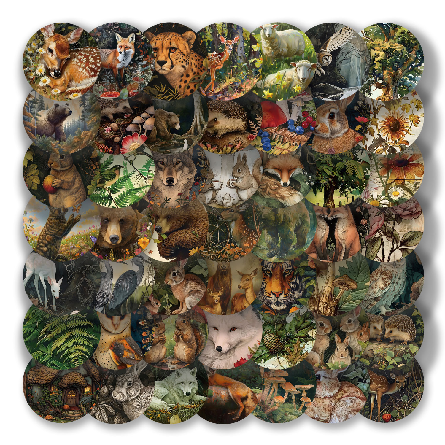 50pcs Round Vintage Animal Gra - огляд і ціна Vintage Cycling Gear