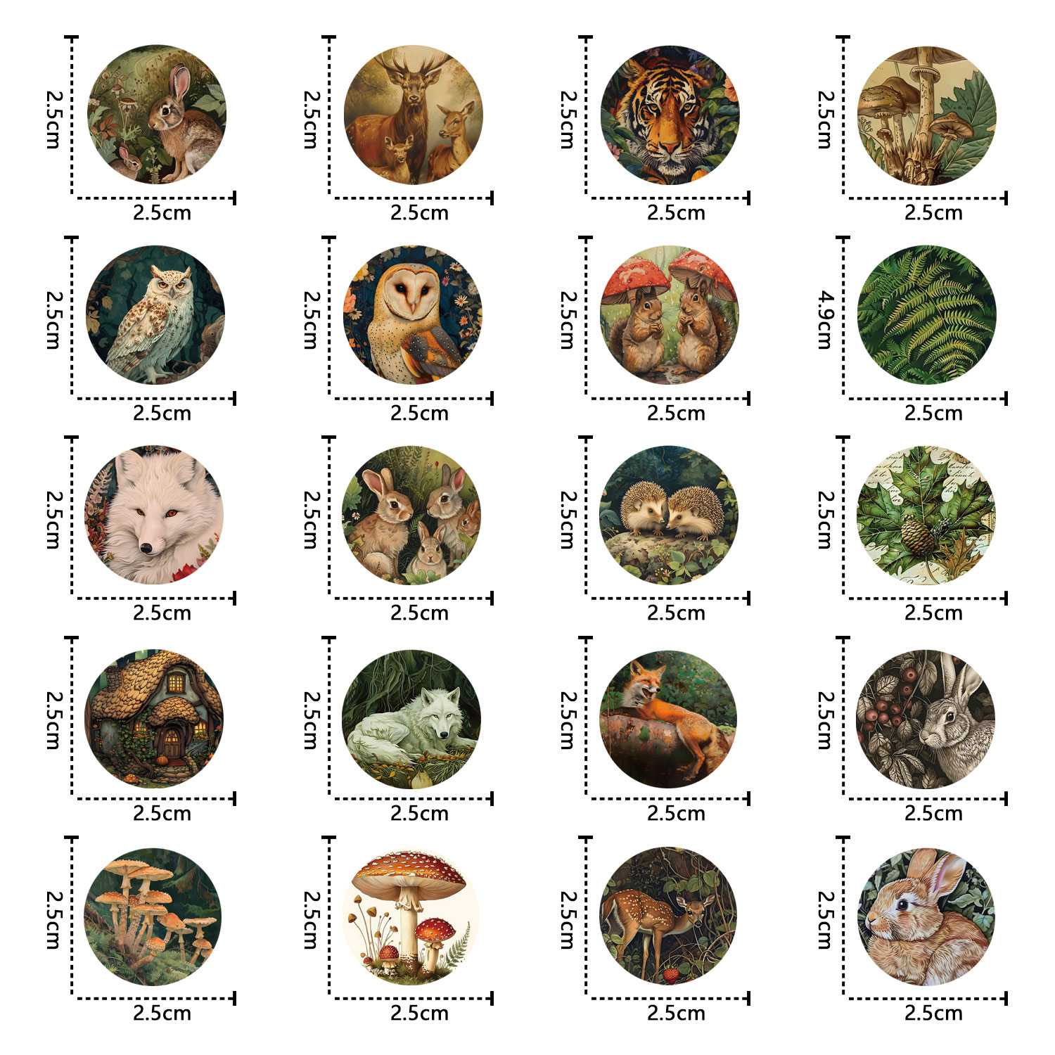 50pcs Round Vintage Animal Gra - огляд і ціна Vintage Cycling Gear